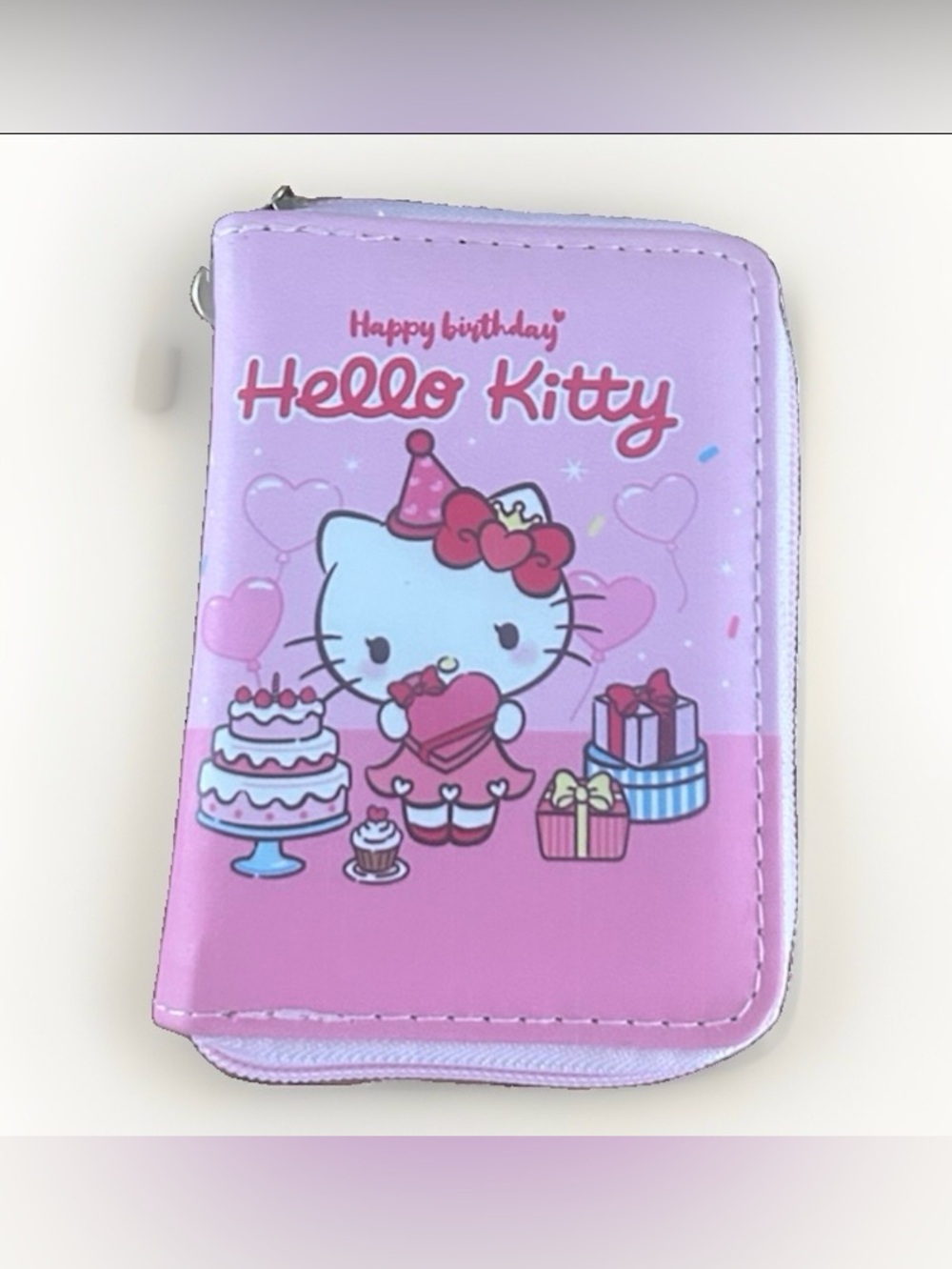 Hello Kitty Pink Happy Birthday Zip Wallet Coin Purse